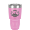 Mountain Buck in Circle - Laser Engraved Stainless Steel Drinkware - 1576 -