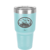 Mountain Buck in Circle - Laser Engraved Stainless Steel Drinkware - 1576 -