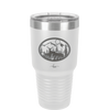 Mountain Buck in Circle - Laser Engraved Stainless Steel Drinkware - 1576 -