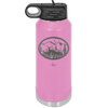 Mountain Buck in Circle - Laser Engraved Stainless Steel Drinkware - 1576 -