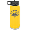 Mountain Buck in Circle - Laser Engraved Stainless Steel Drinkware - 1576 -