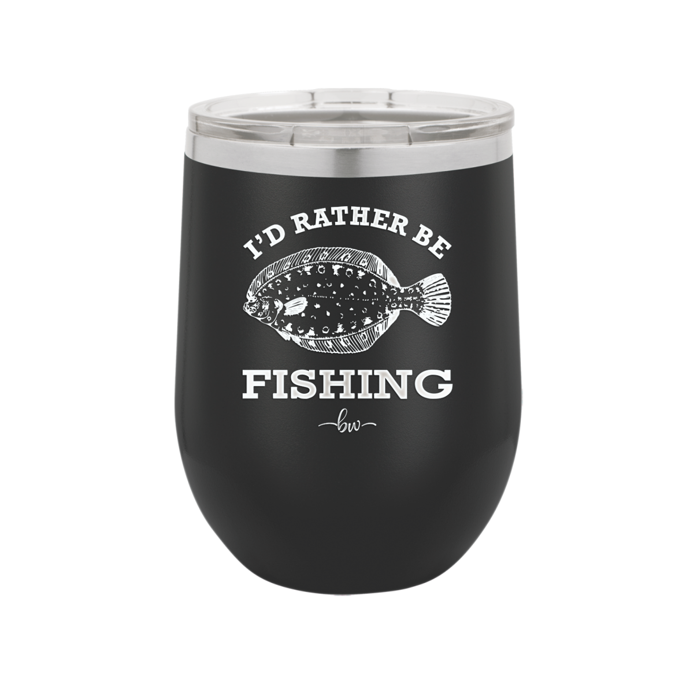 I'd Rather Be Fishing Flounder - Laser Engraved Stainless Steel Drinkware - 1587 -