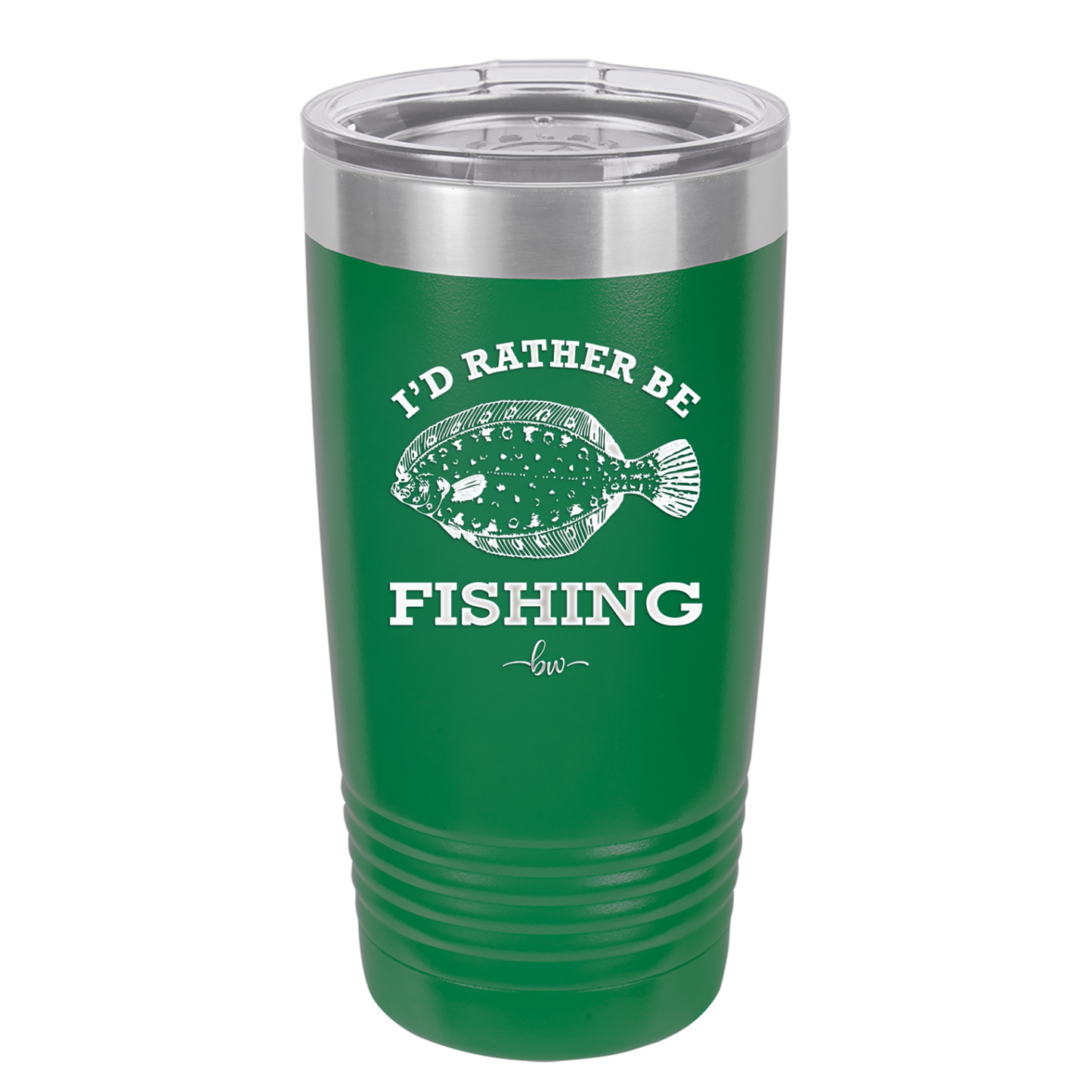 I'd Rather Be Fishing Flounder - Laser Engraved Stainless Steel Drinkware - 1587 -