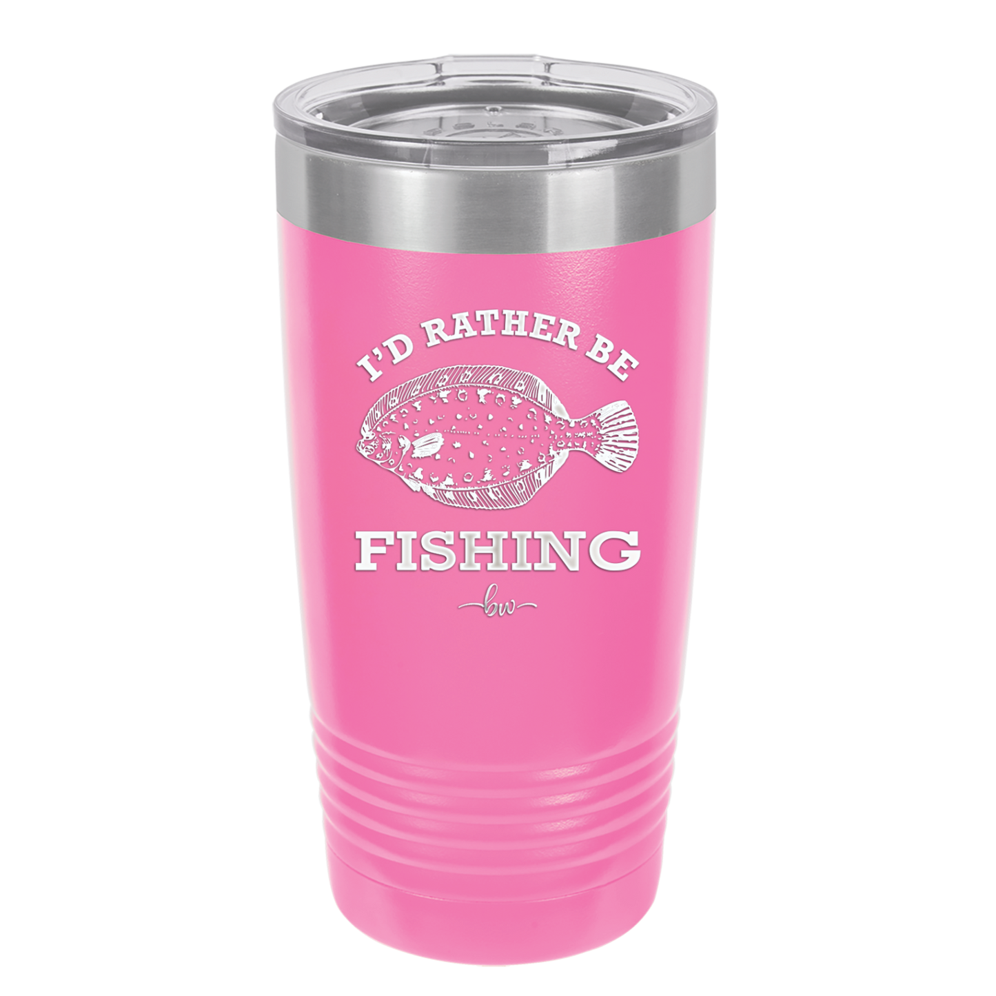 I'd Rather Be Fishing Flounder - Laser Engraved Stainless Steel Drinkware - 1587 -