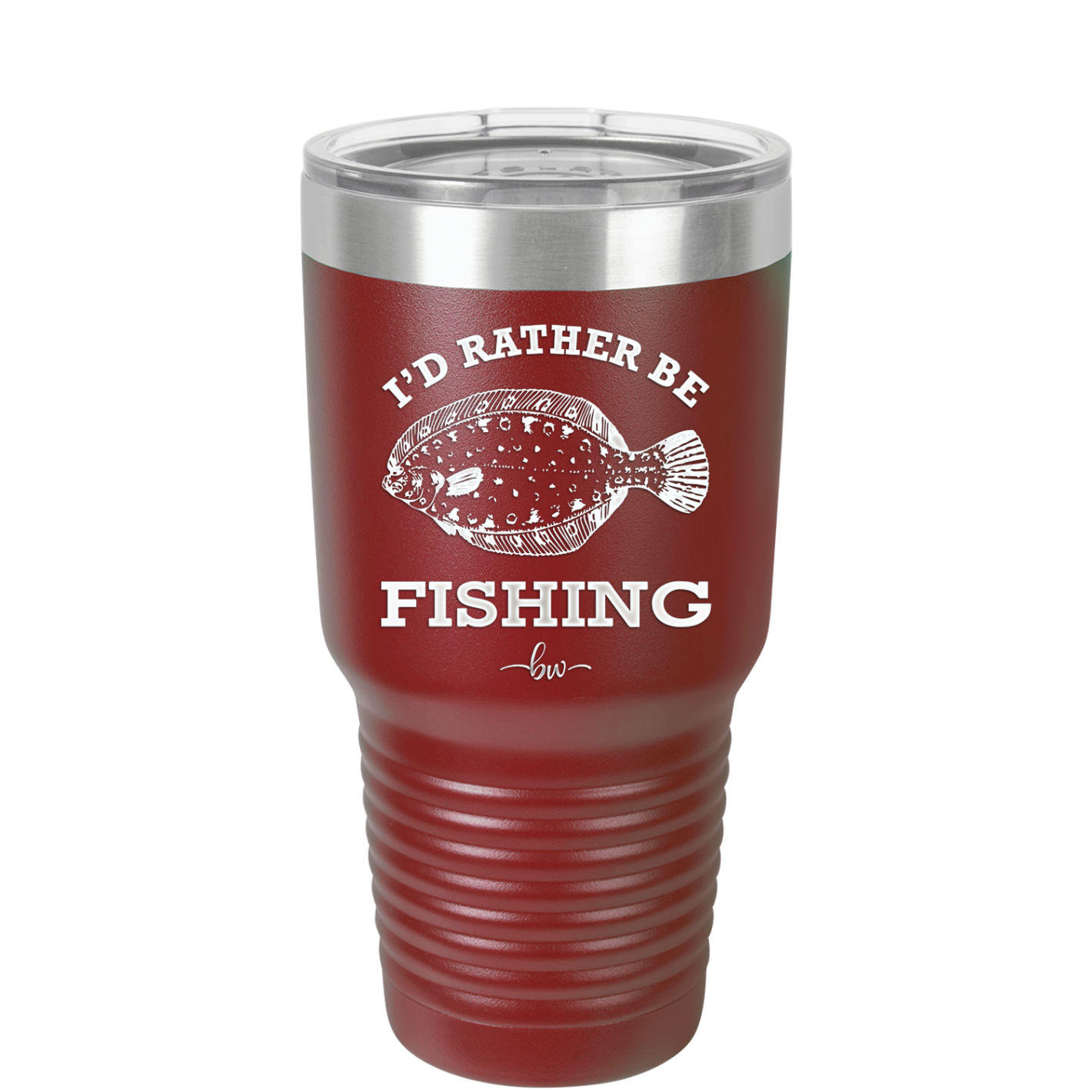 I'd Rather Be Fishing Flounder - Laser Engraved Stainless Steel Drinkware - 1587 -