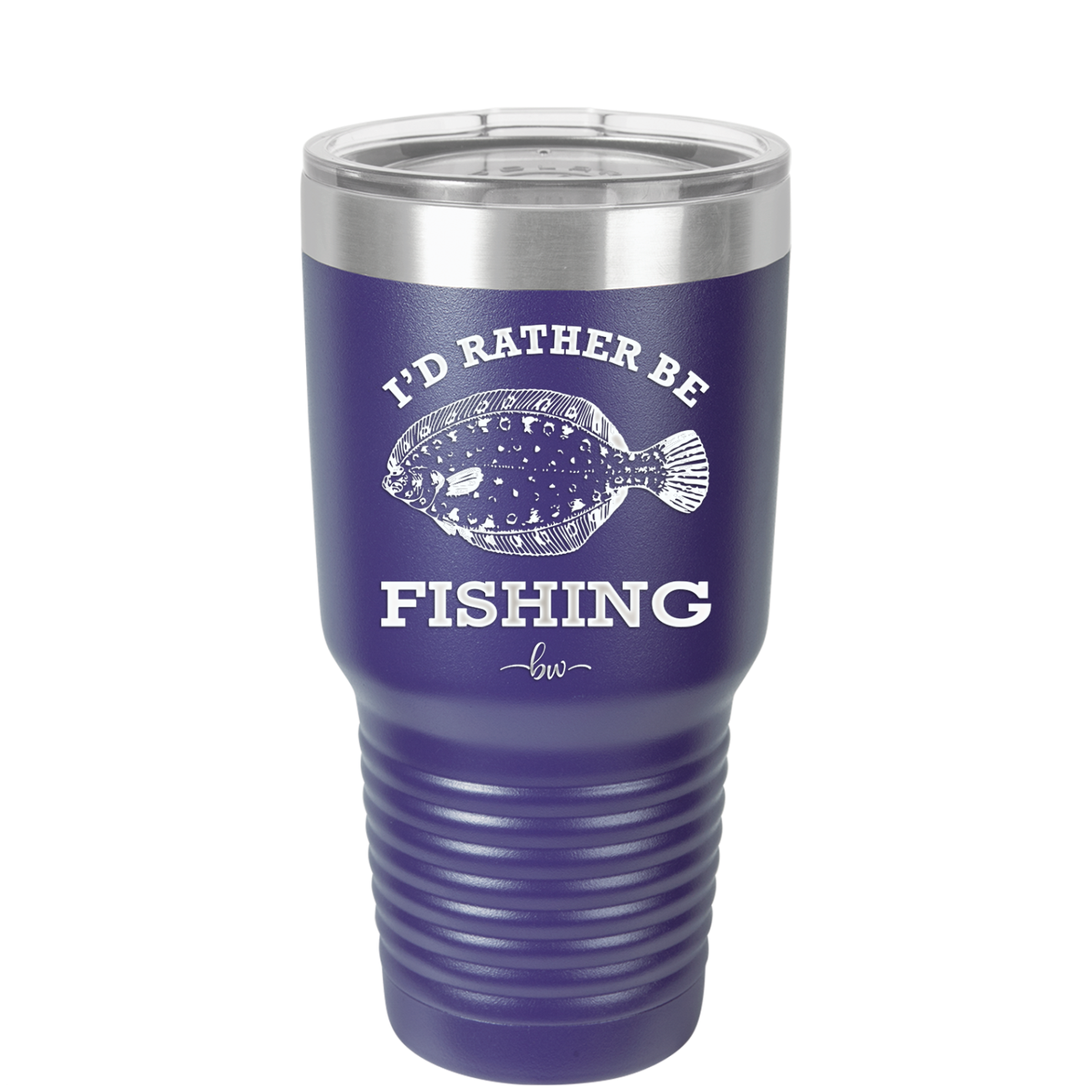 I'd Rather Be Fishing Flounder - Laser Engraved Stainless Steel Drinkware - 1587 -