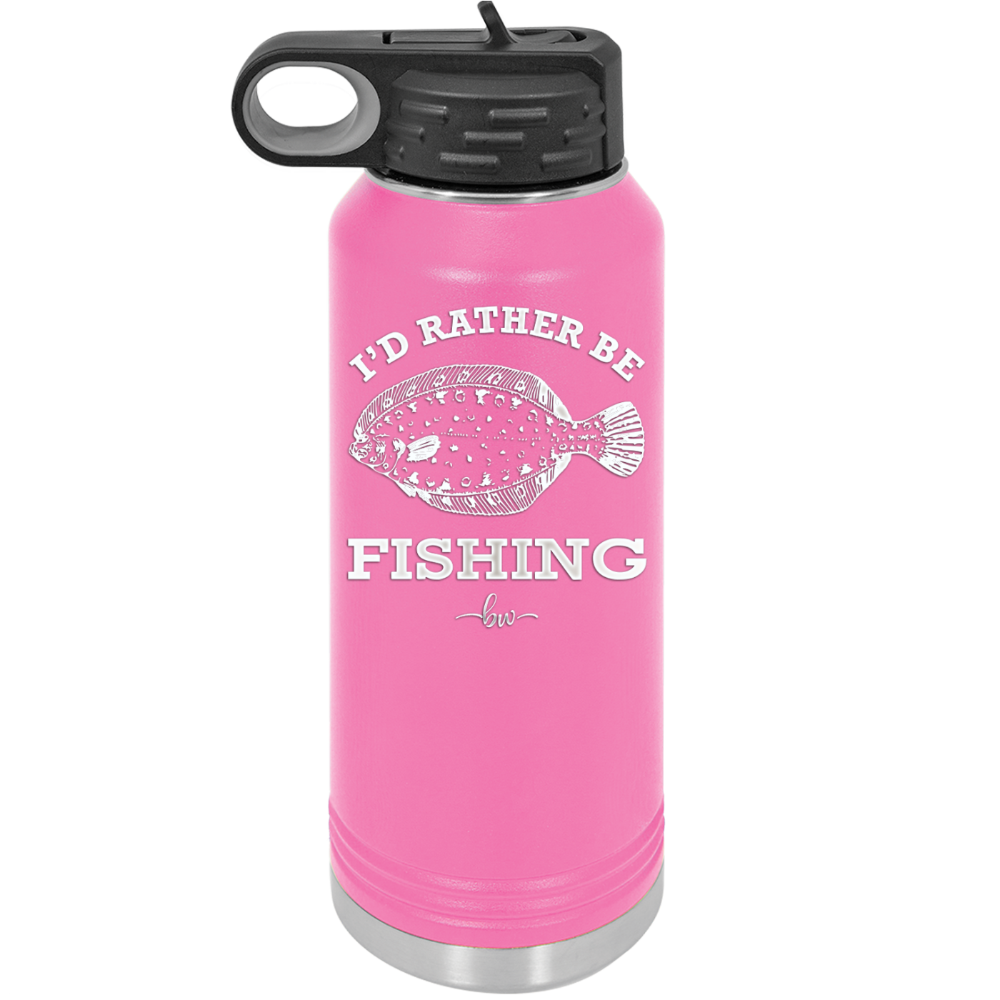 I'd Rather Be Fishing Flounder - Laser Engraved Stainless Steel Drinkware - 1587 -