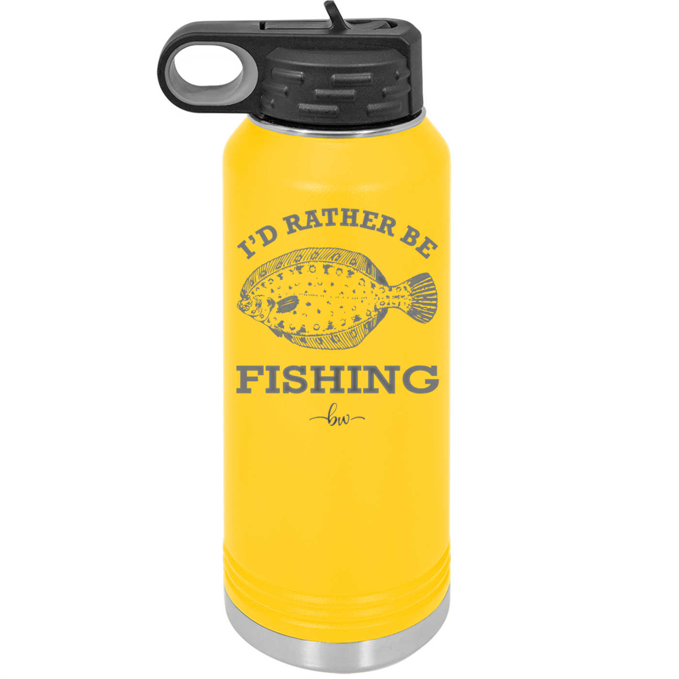 I'd Rather Be Fishing Flounder - Laser Engraved Stainless Steel Drinkware - 1587 -