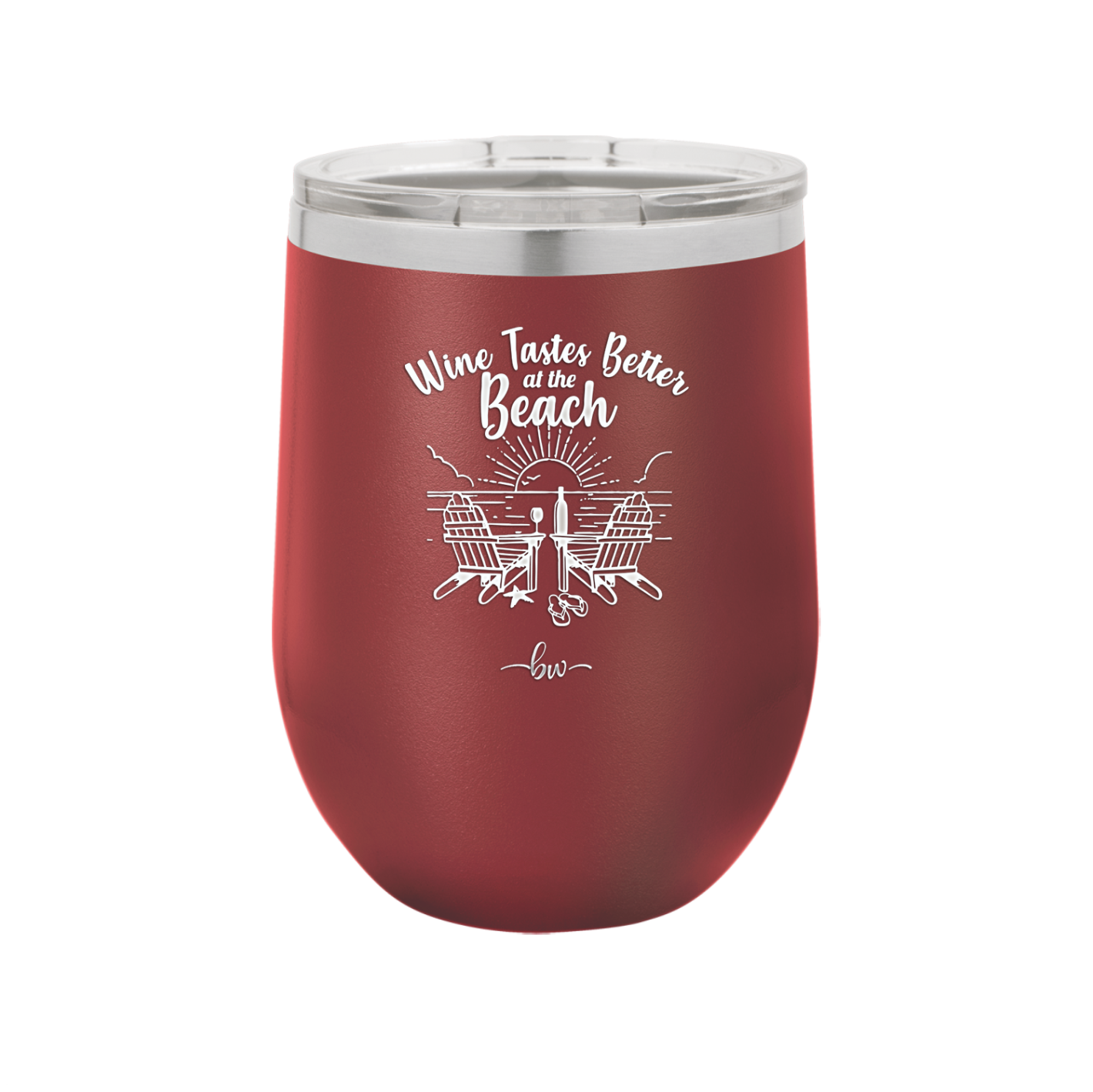 Wine Tastes Better at the Beach - Laser Engraved Stainless Steel Drinkware - 1610 -