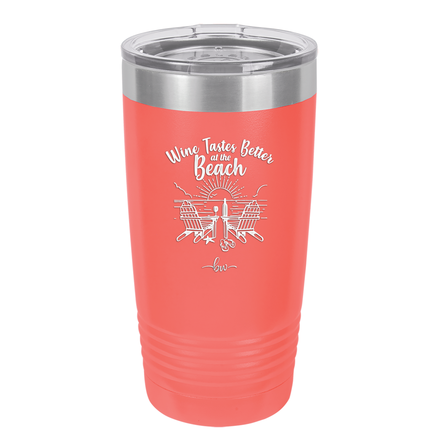 Wine Tastes Better at the Beach - Laser Engraved Stainless Steel Drinkware - 1610 -