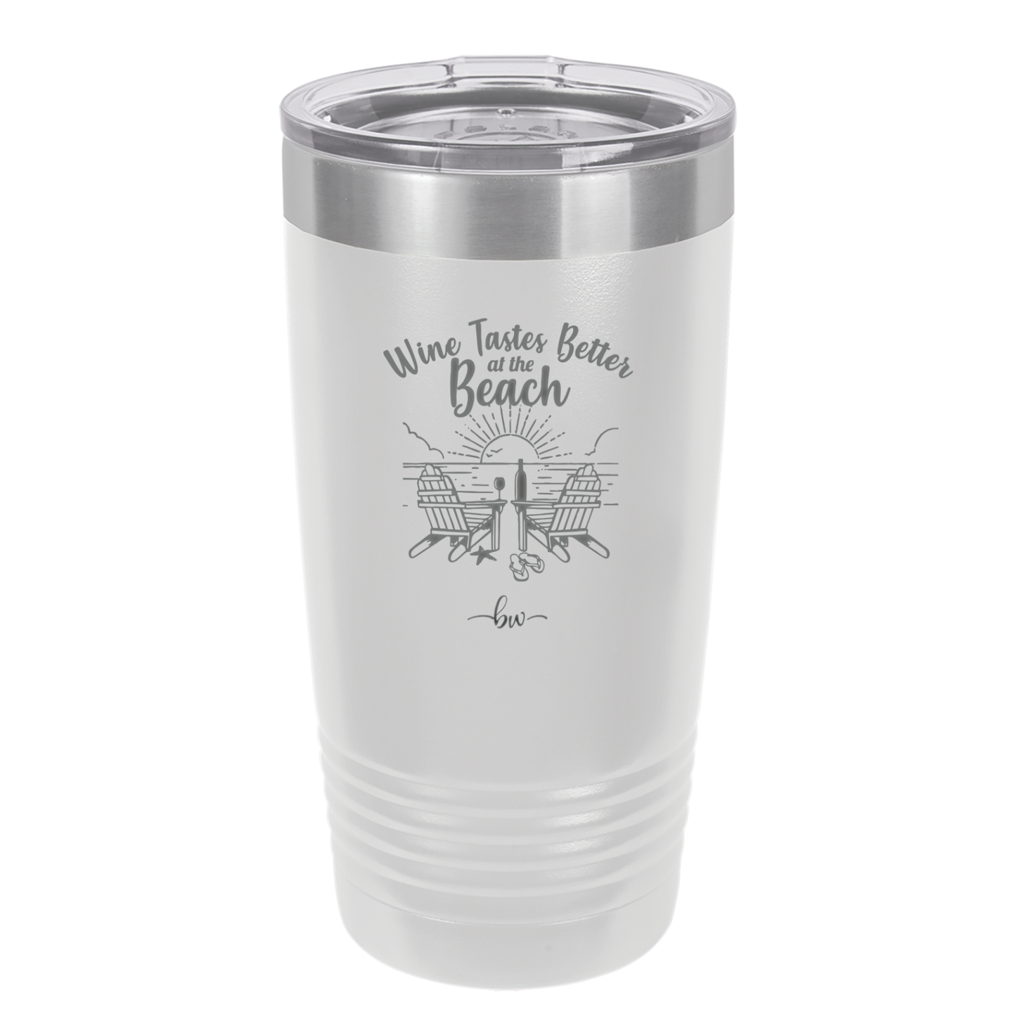 Wine Tastes Better at the Beach - Laser Engraved Stainless Steel Drinkware - 1610 -