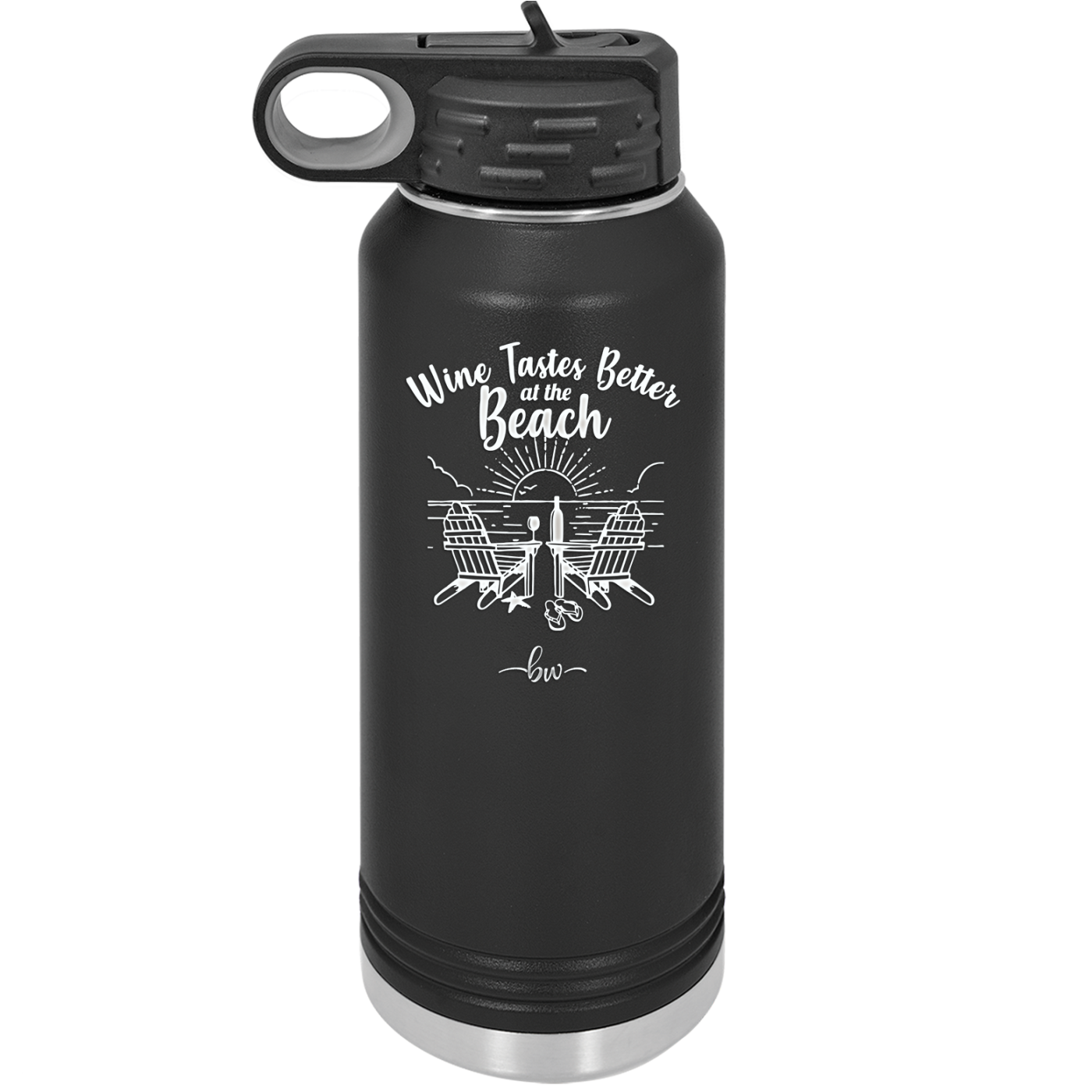 Wine Tastes Better at the Beach - Laser Engraved Stainless Steel Drinkware - 1610 -