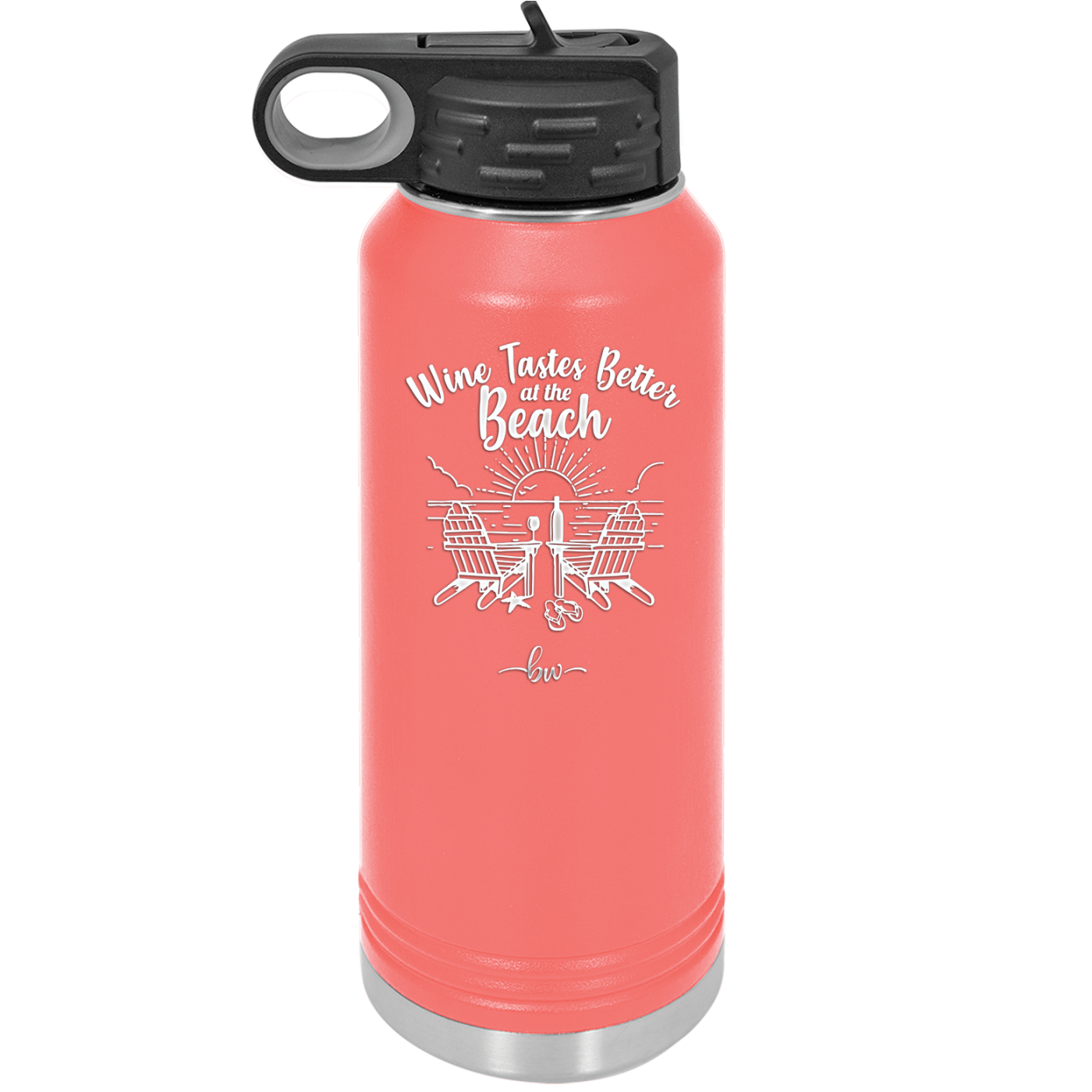 Wine Tastes Better at the Beach - Laser Engraved Stainless Steel Drinkware - 1610 -