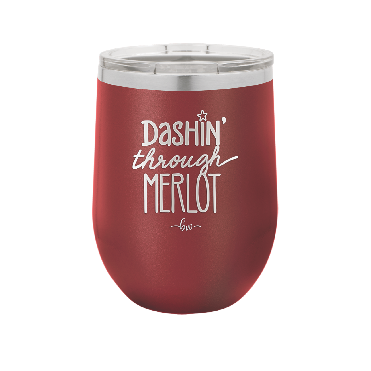 Dashing Through Merlot - Laser Engraved Stainless Steel Drinkware - 1635 -