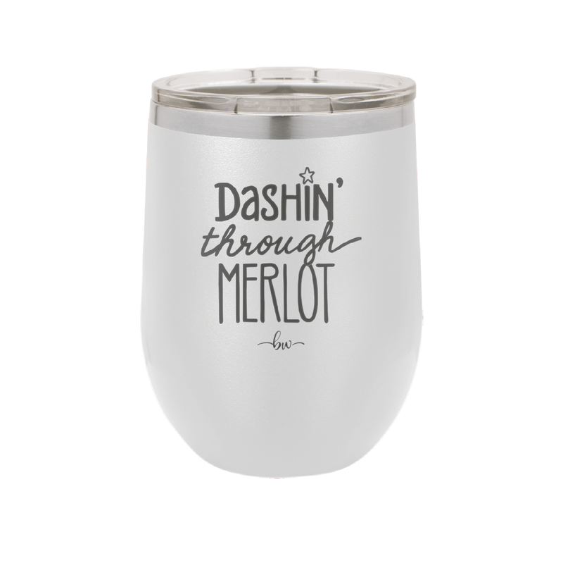 Dashing Through Merlot - Laser Engraved Stainless Steel Drinkware - 1635 -