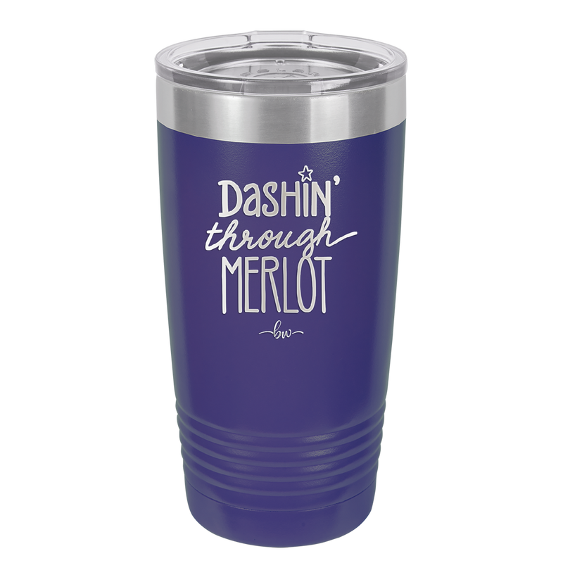 Dashing Through Merlot - Laser Engraved Stainless Steel Drinkware - 1635 -