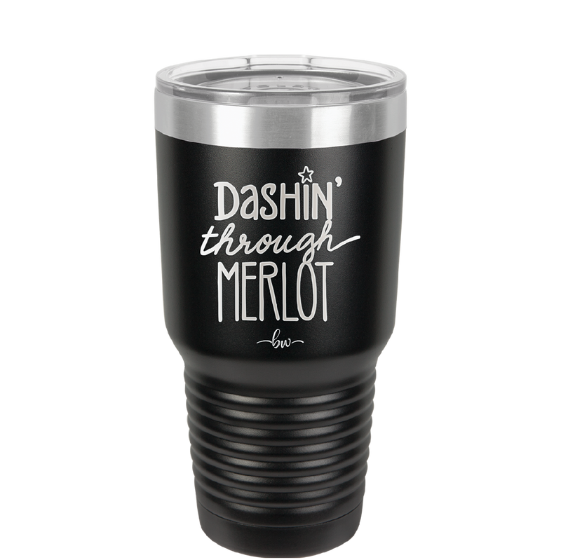 Dashing Through Merlot - Laser Engraved Stainless Steel Drinkware - 1635 -