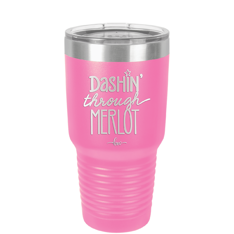 Dashing Through Merlot - Laser Engraved Stainless Steel Drinkware - 1635 -