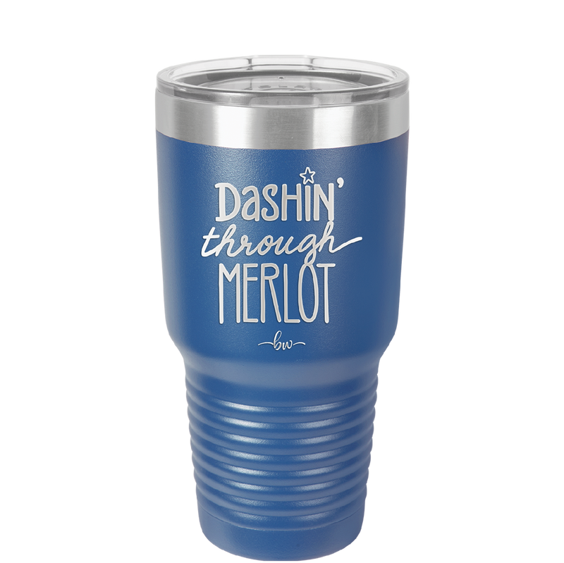 Dashing Through Merlot - Laser Engraved Stainless Steel Drinkware - 1635 -