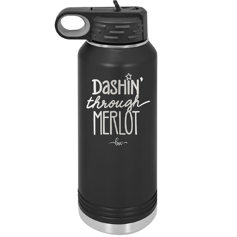 Dashing Through Merlot - Laser Engraved Stainless Steel Drinkware - 1635 -