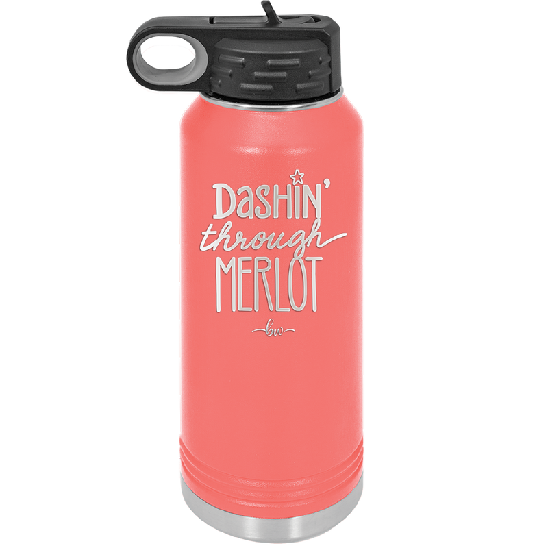 Dashing Through Merlot - Laser Engraved Stainless Steel Drinkware - 1635 -