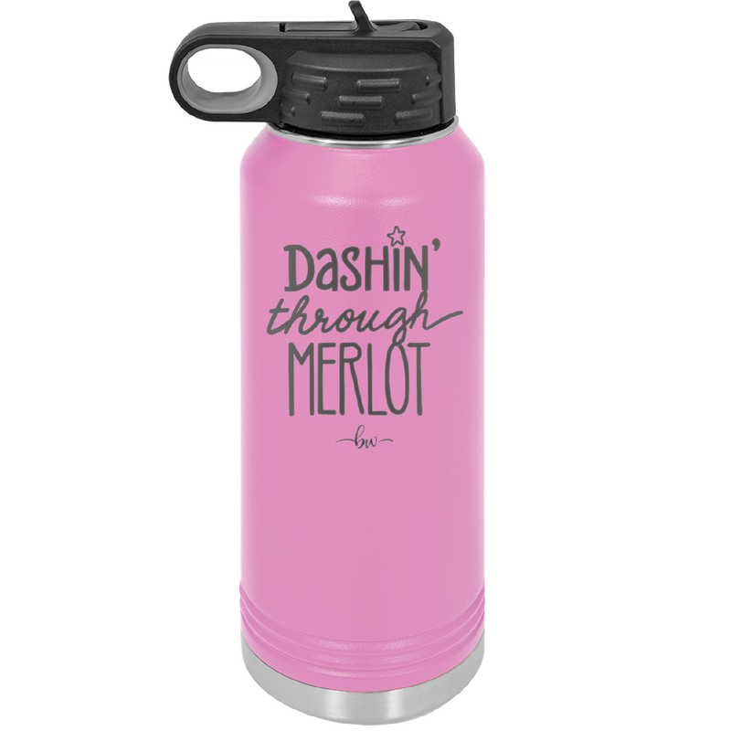 Dashing Through Merlot - Laser Engraved Stainless Steel Drinkware - 1635 -