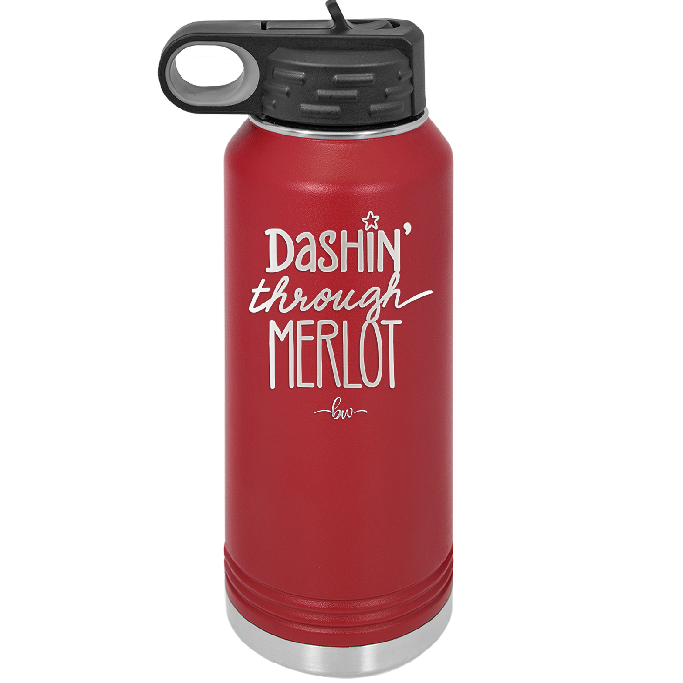 Dashing Through Merlot - Laser Engraved Stainless Steel Drinkware - 1635 -