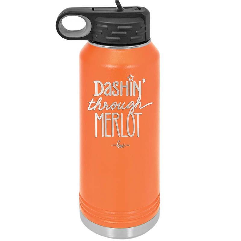 Dashing Through Merlot - Laser Engraved Stainless Steel Drinkware - 1635 -