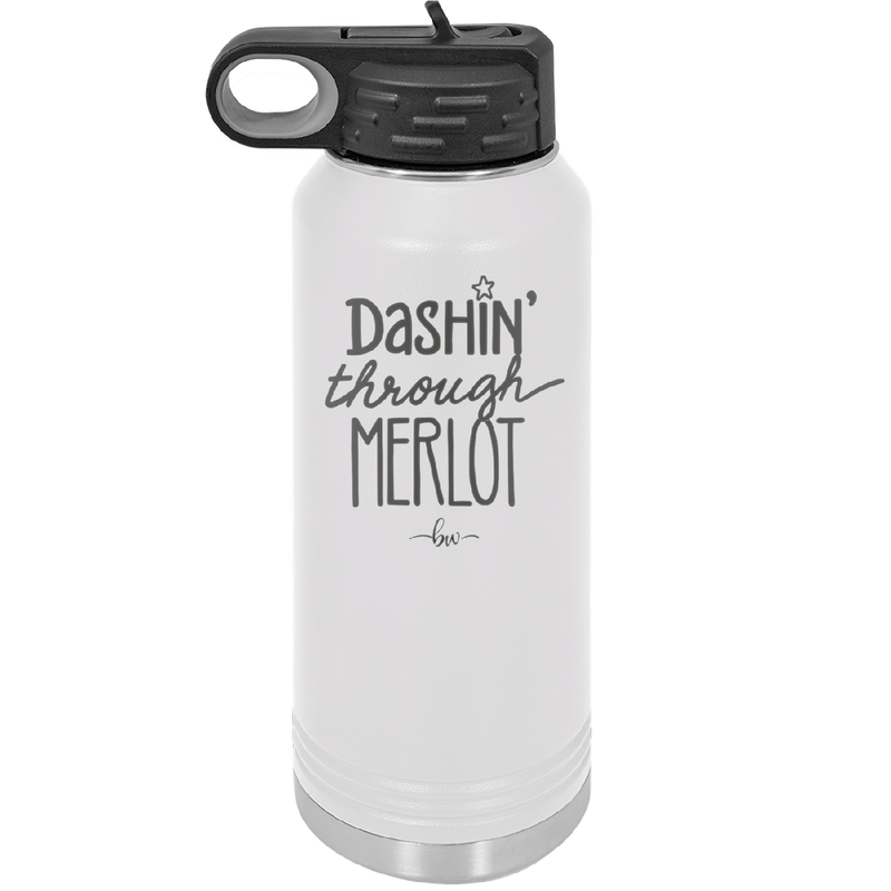 Dashing Through Merlot - Laser Engraved Stainless Steel Drinkware - 1635 -