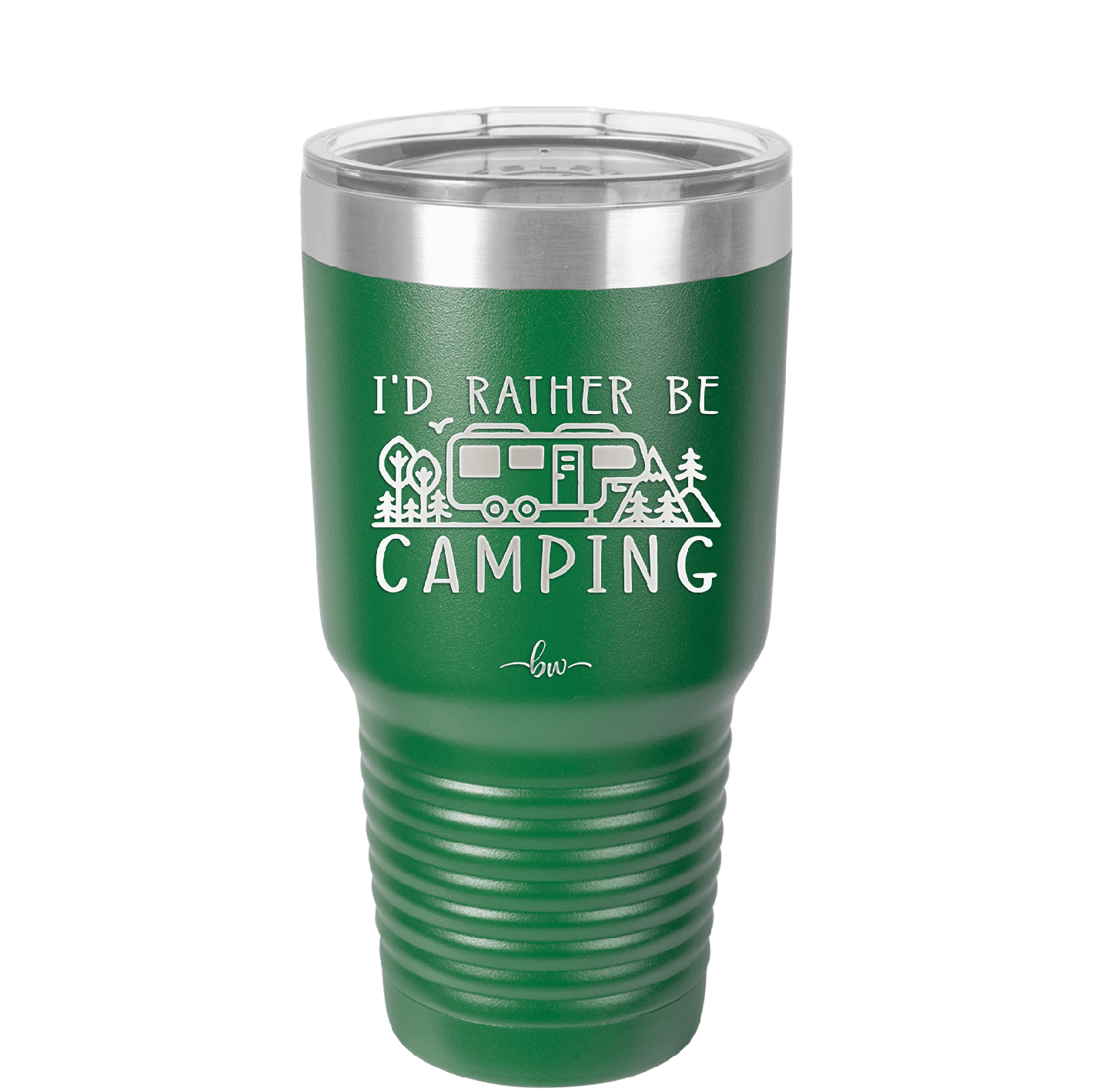 I'd Rather Be Camping Fifth Wheel - Laser Engraved Stainless Steel Drinkware - 1648 -