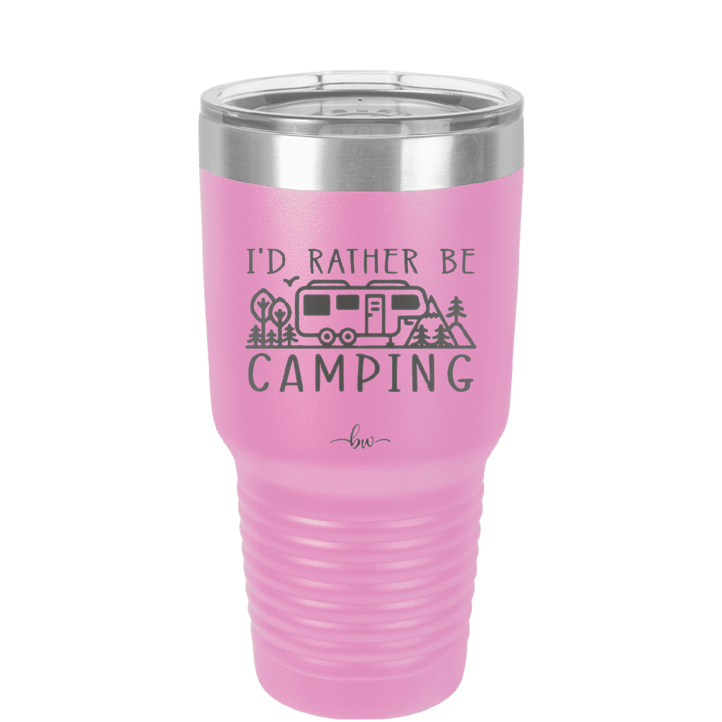 I'd Rather Be Camping Fifth Wheel - Laser Engraved Stainless Steel Drinkware - 1648 -