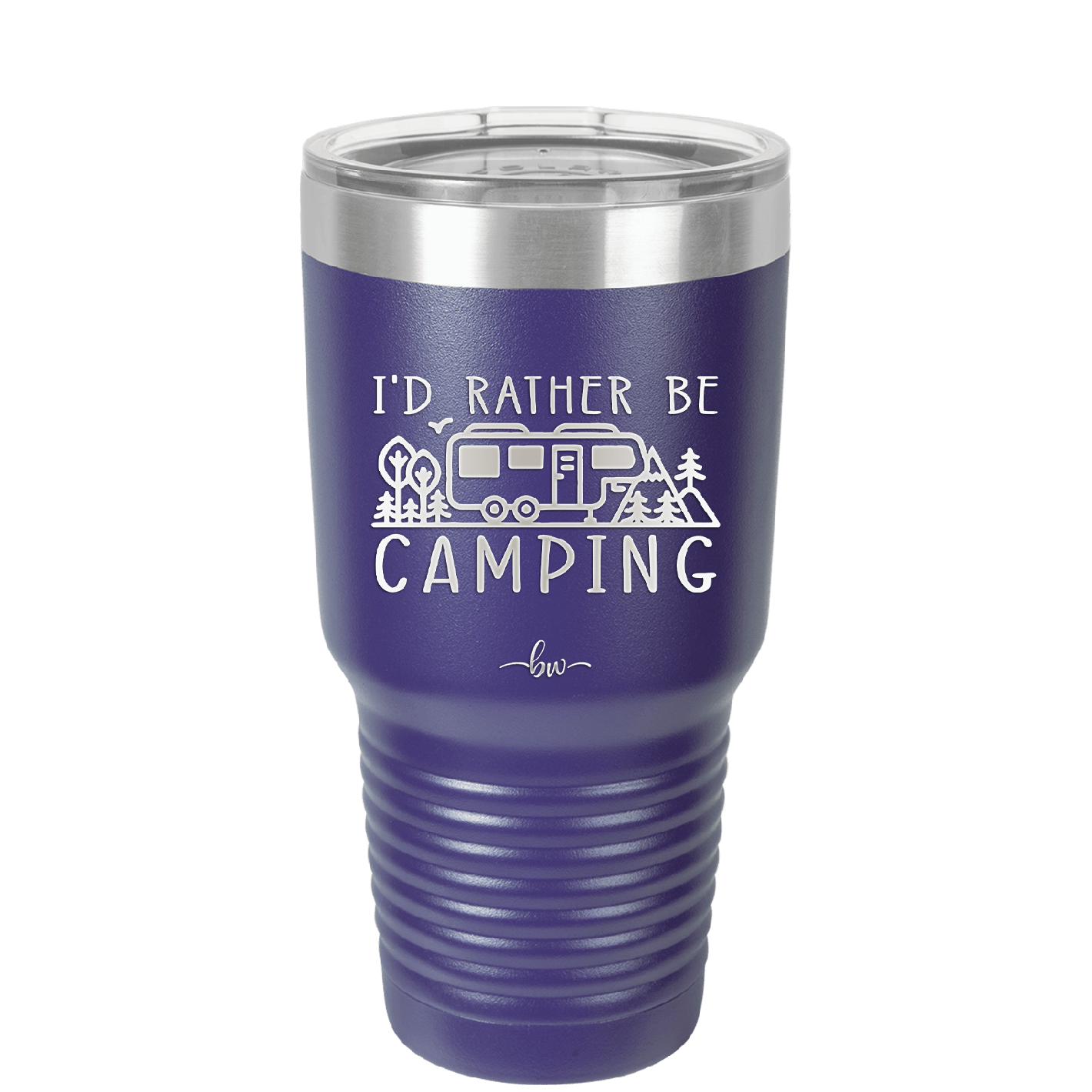 I'd Rather Be Camping Fifth Wheel - Laser Engraved Stainless Steel Drinkware - 1648 -