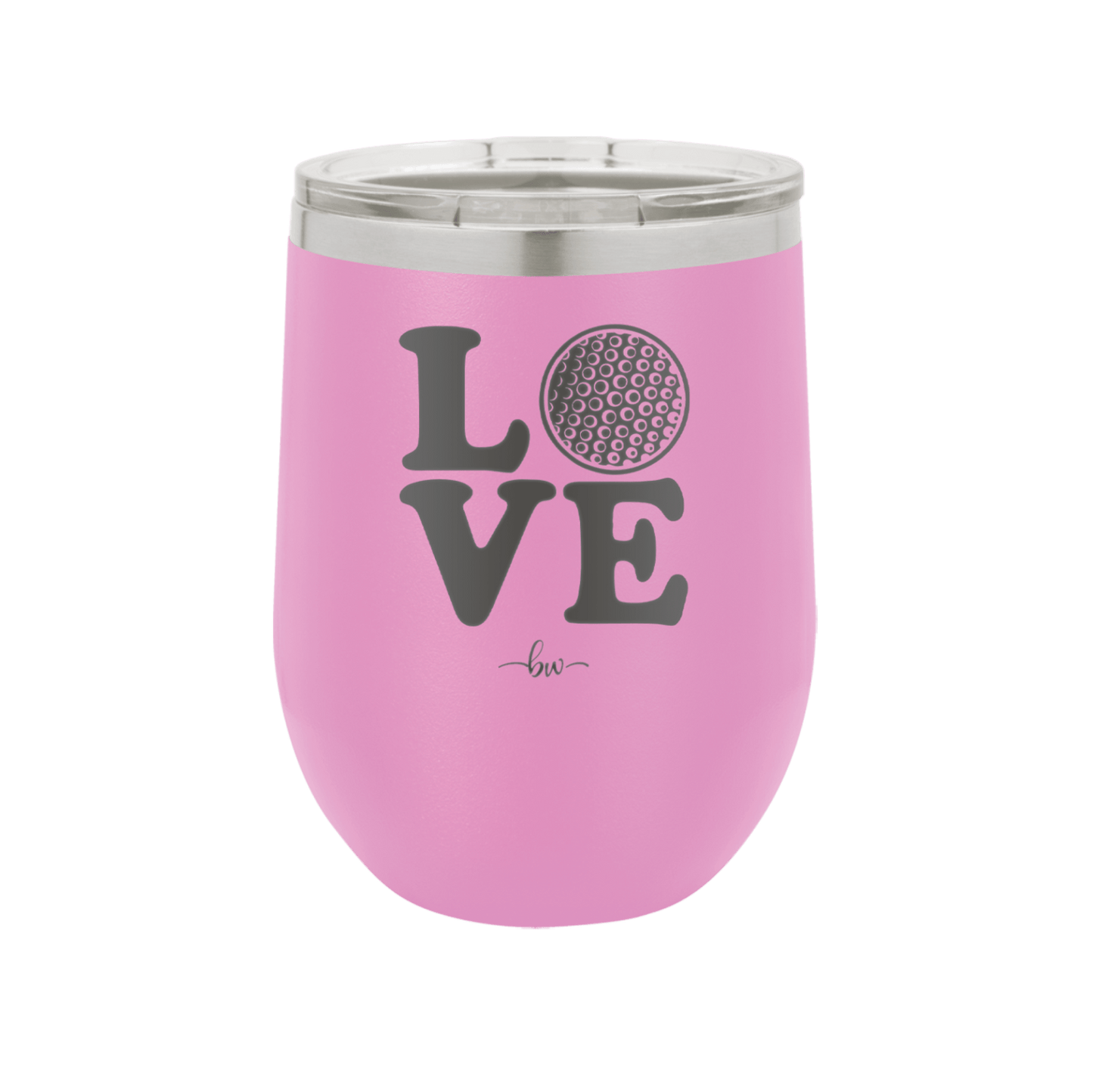 LOVE with Golf Ball - Laser Engraved Stainless Steel Drinkware - 1671 -