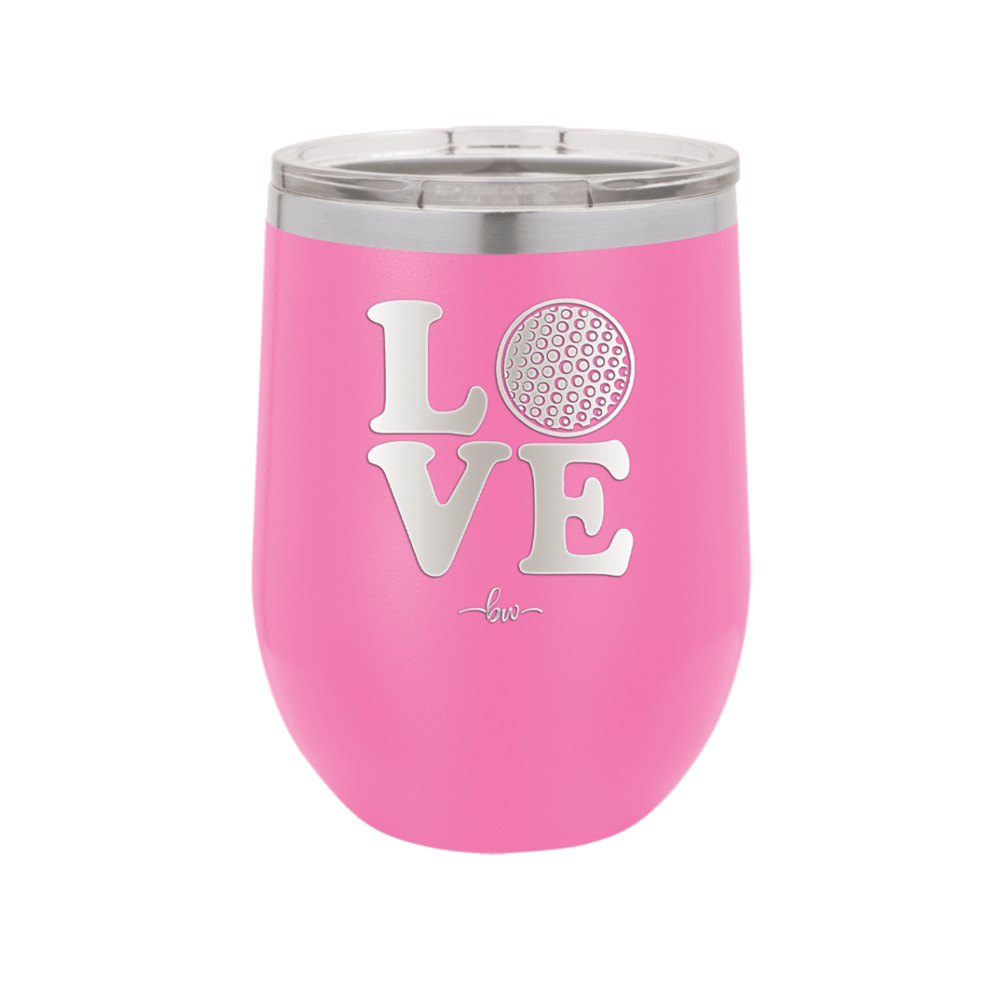 LOVE with Golf Ball - Laser Engraved Stainless Steel Drinkware - 1671 -