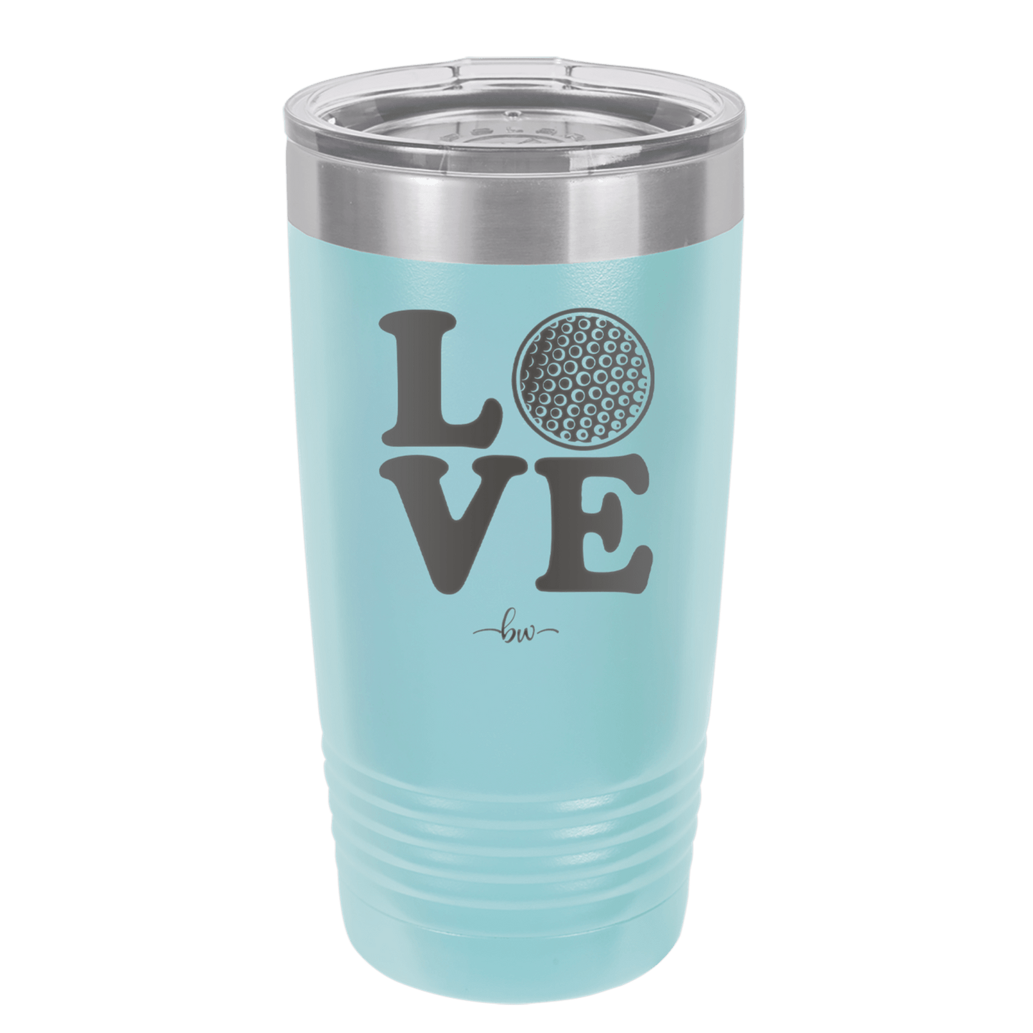 LOVE with Golf Ball - Laser Engraved Stainless Steel Drinkware - 1671 -