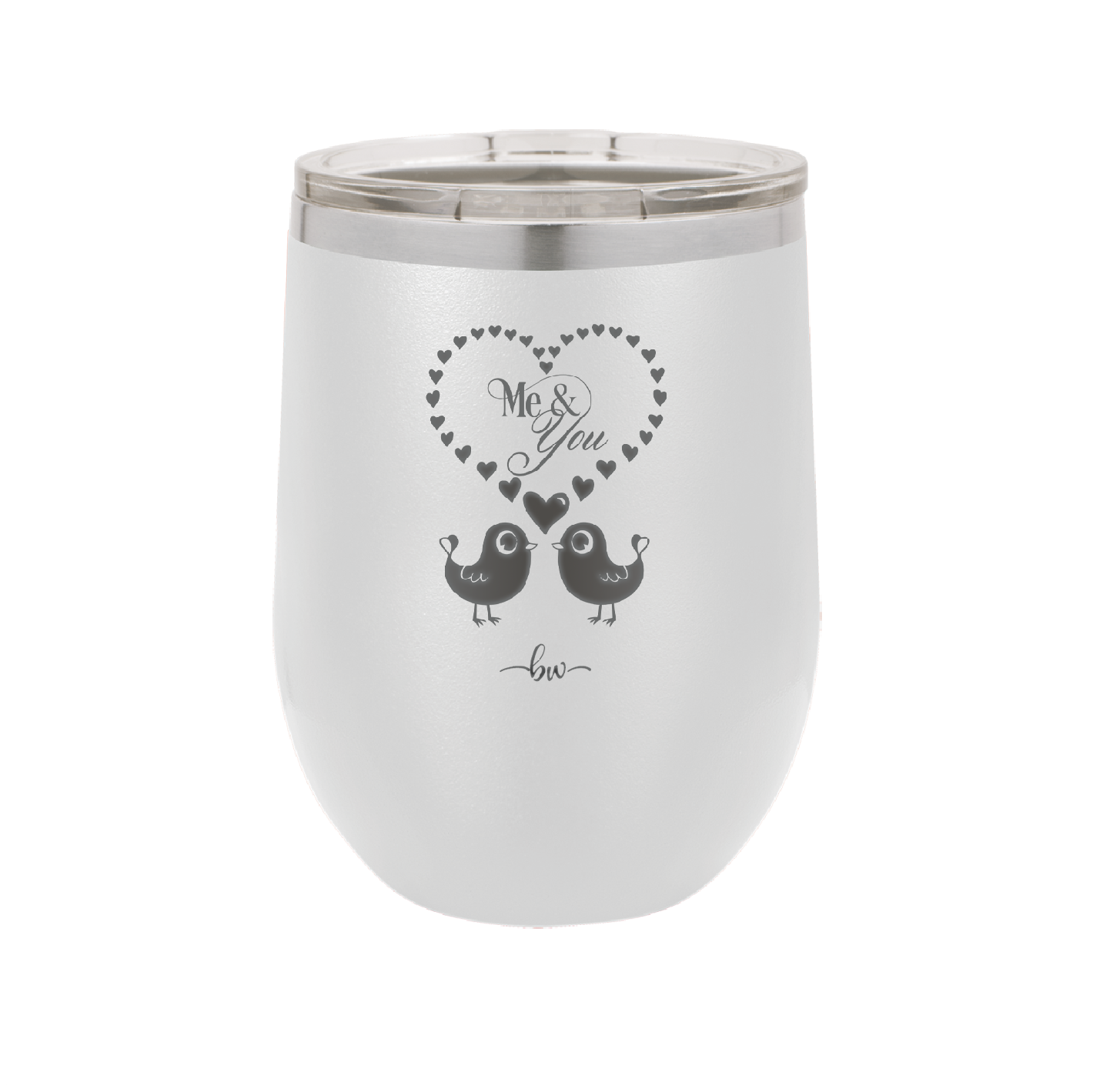 Me and You Lovebirds - Laser Engraved Stainless Steel Drinkware - 1713 -