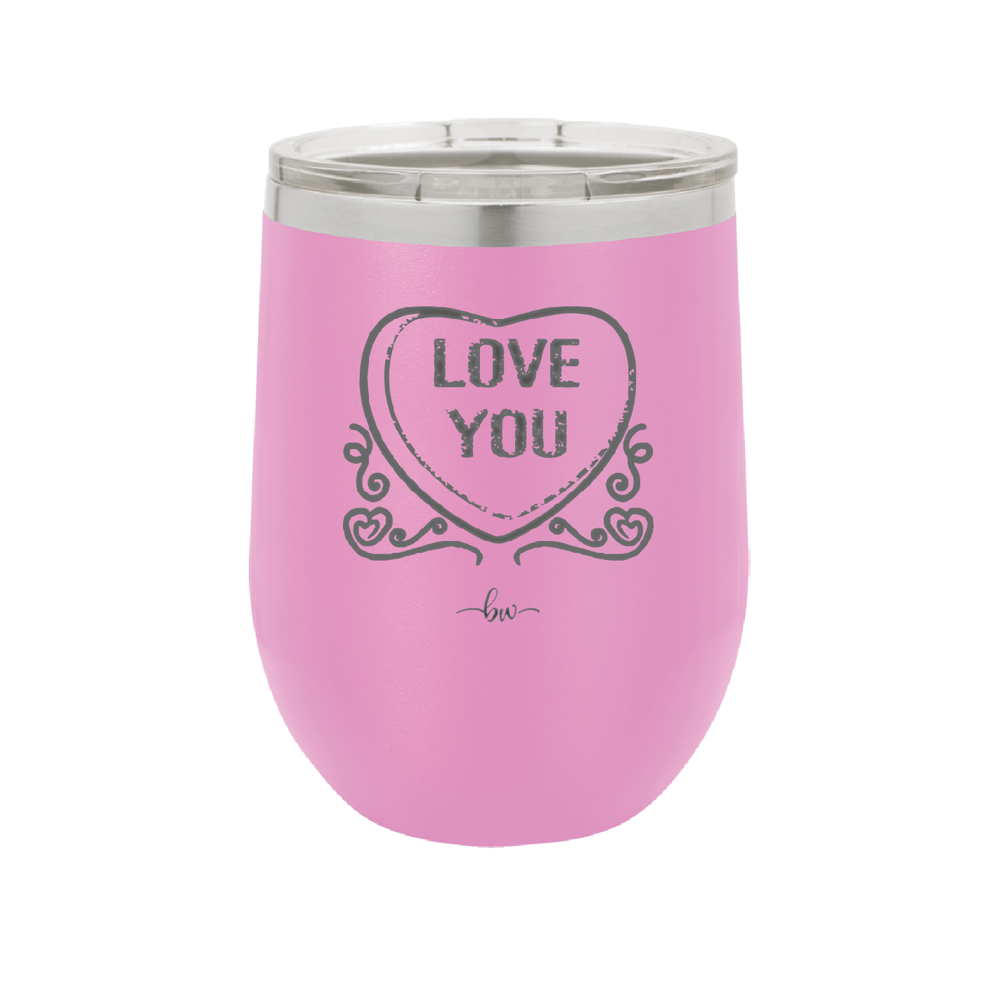 Candy Heart Love You - Laser Engraved Stainless Steel Drinkware - 1756 -