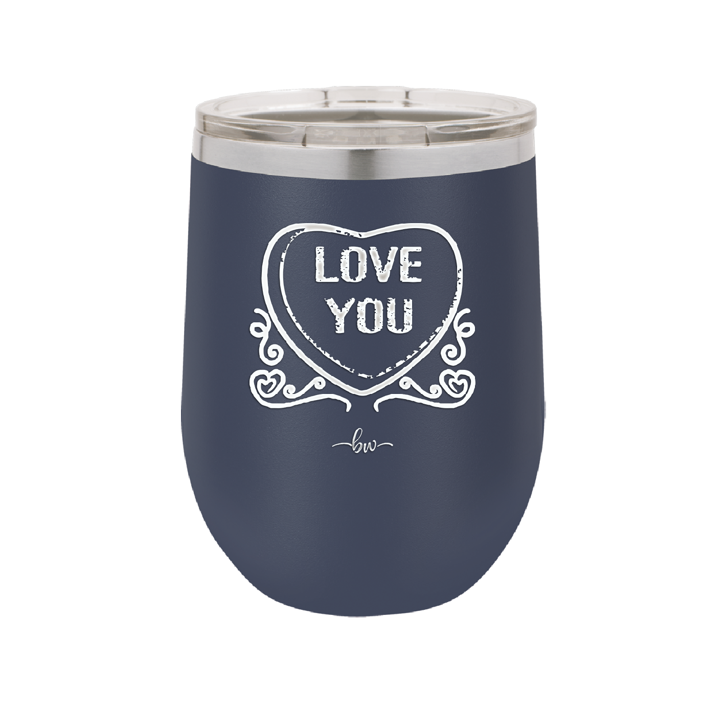 Candy Heart Love You - Laser Engraved Stainless Steel Drinkware - 1756 -