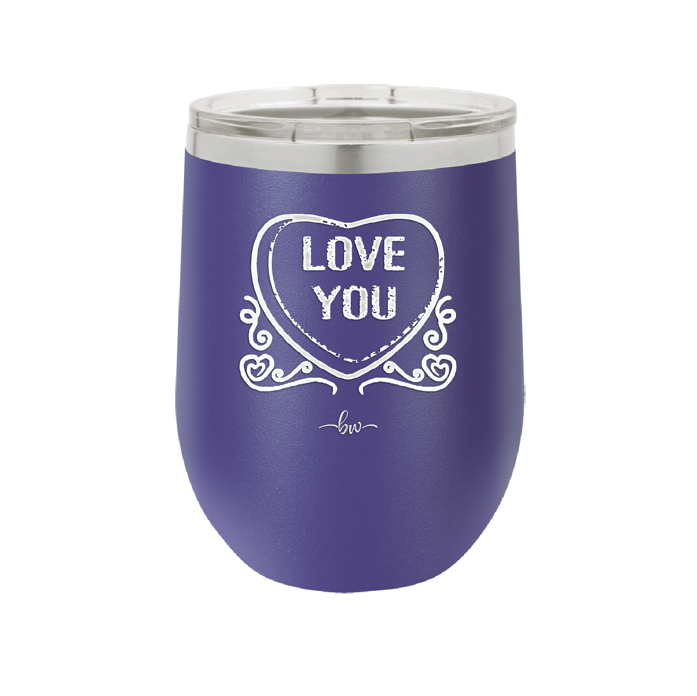 Candy Heart Love You - Laser Engraved Stainless Steel Drinkware - 1756 -