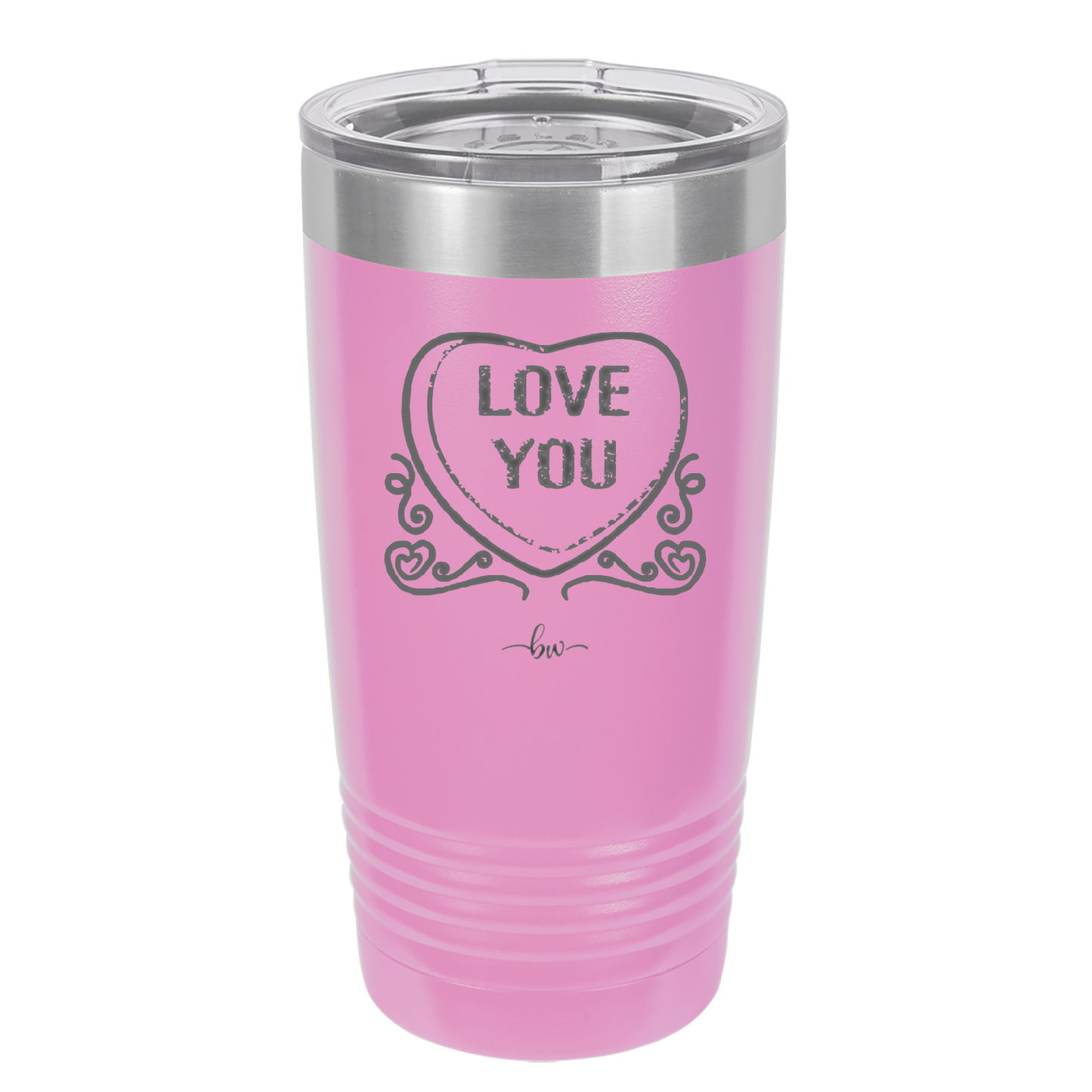 Candy Heart Love You - Laser Engraved Stainless Steel Drinkware - 1756 -