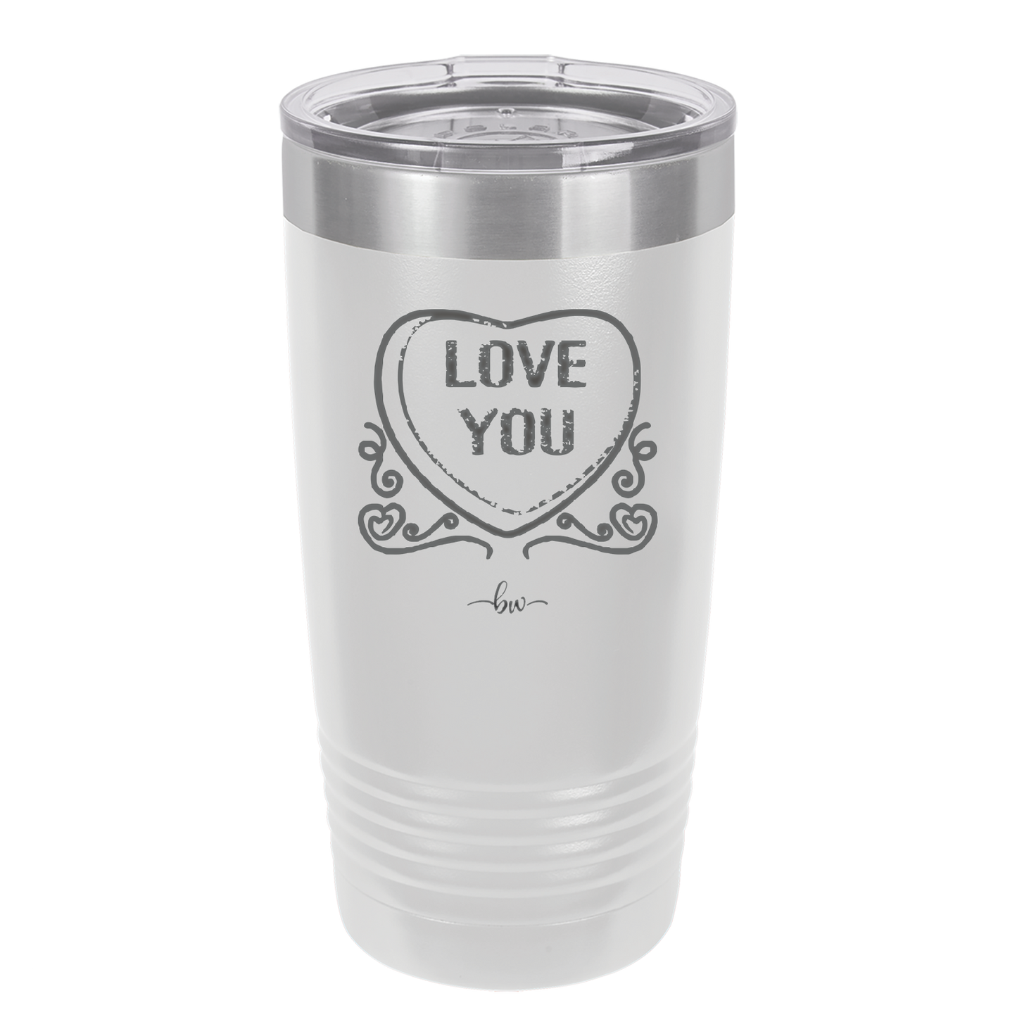 Candy Heart Love You - Laser Engraved Stainless Steel Drinkware - 1756 -