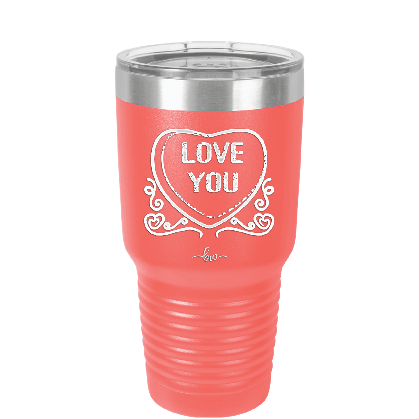 Candy Heart Love You - Laser Engraved Stainless Steel Drinkware - 1756 -