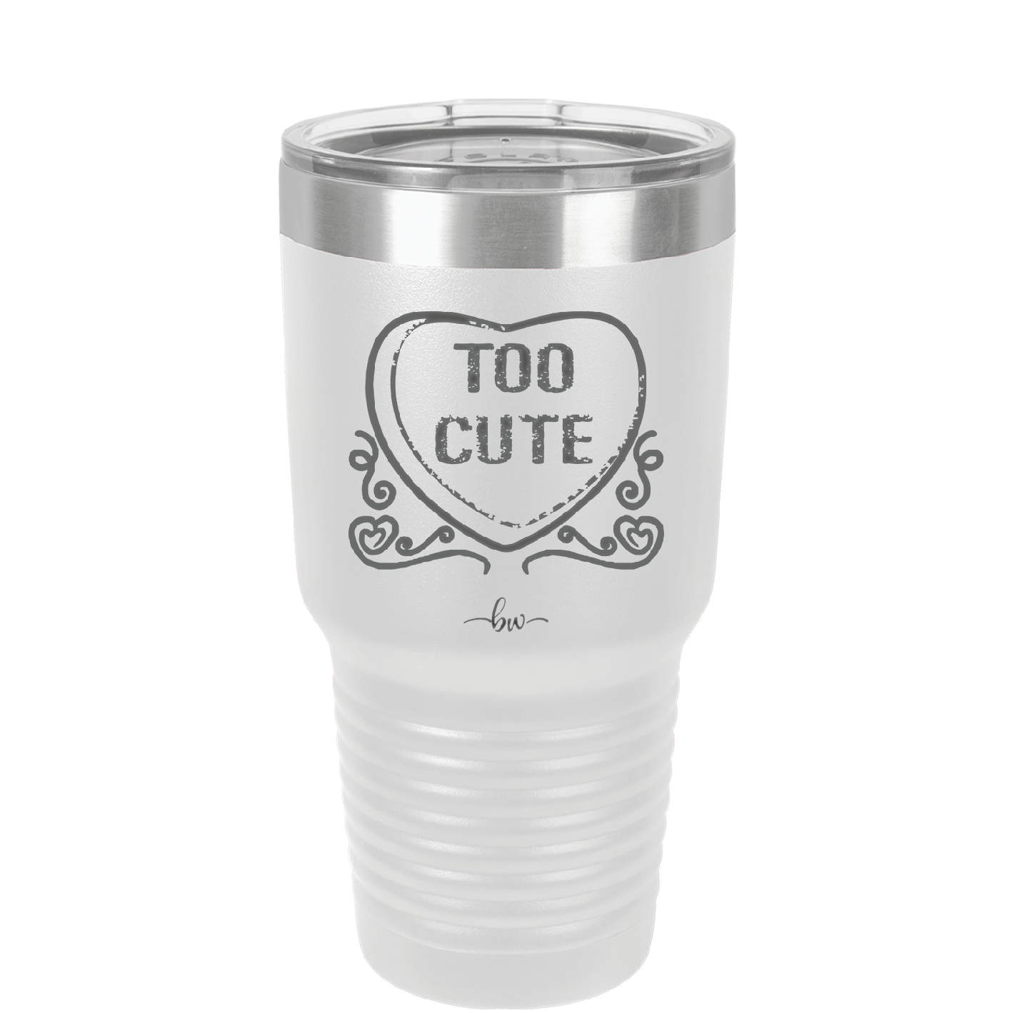 Candy Heart Too Cute - Laser Engraved Stainless Steel Drinkware - 1765 -