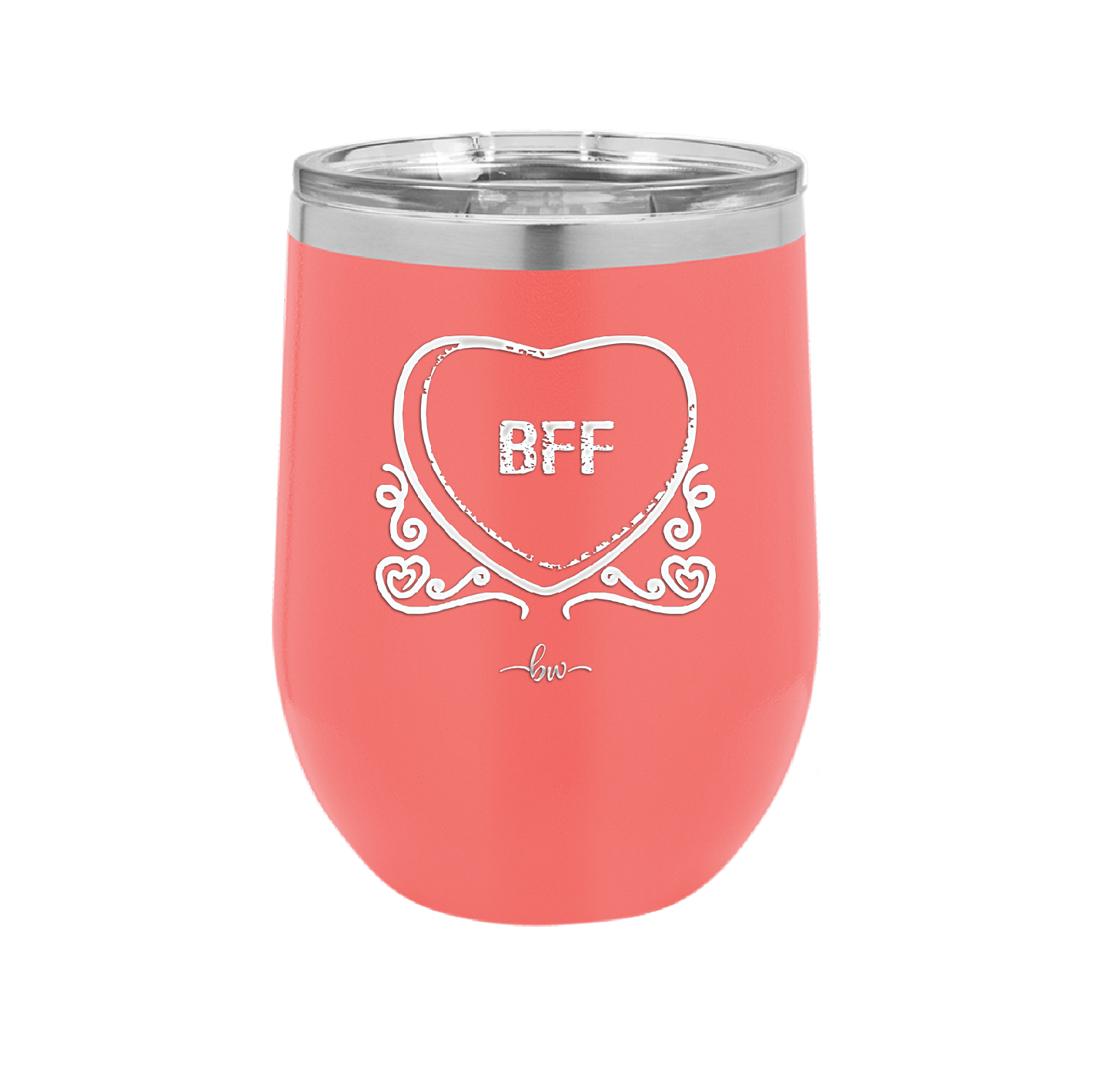 Candy Heart BFF - Laser Engraved Stainless Steel Drinkware - 1770 -