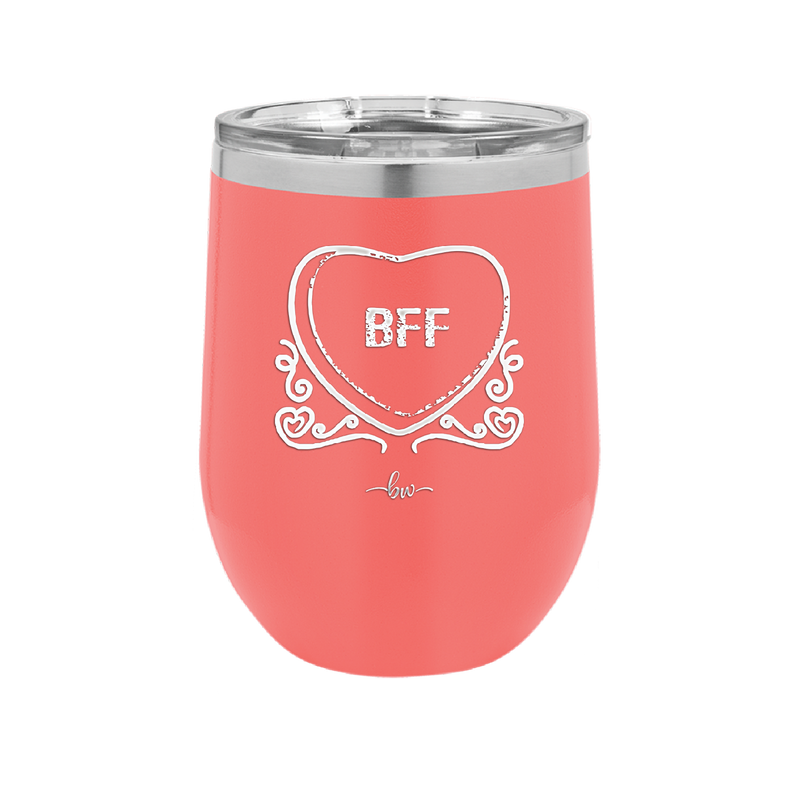 Candy Heart BFF - Laser Engraved Stainless Steel Drinkware - 1770 -