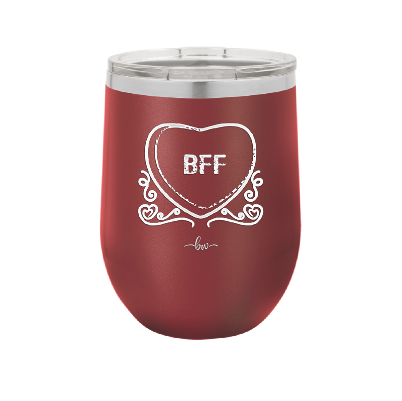 Candy Heart BFF - Laser Engraved Stainless Steel Drinkware - 1770 -