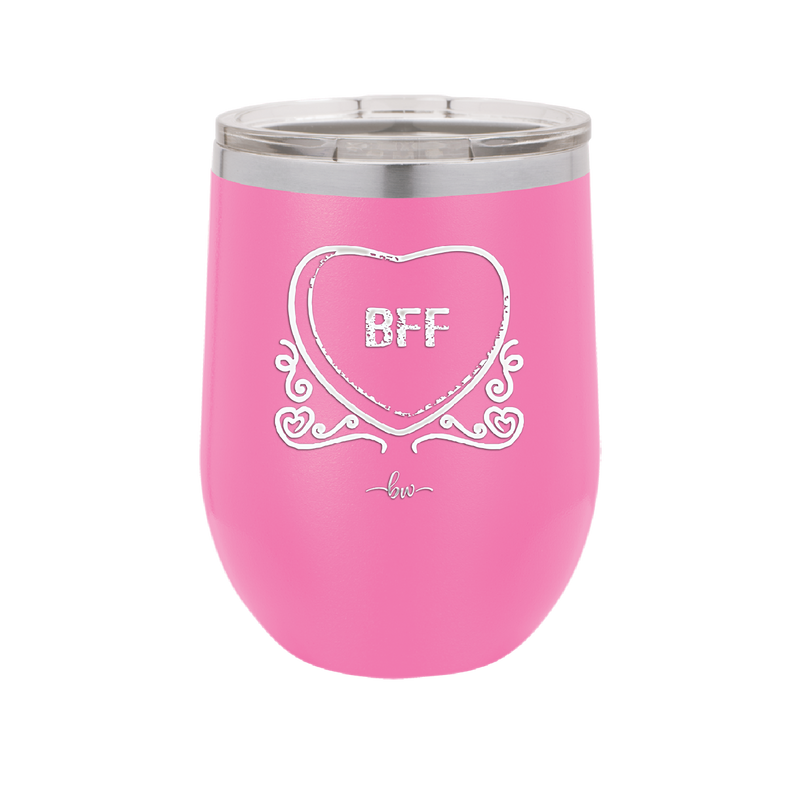 Candy Heart BFF - Laser Engraved Stainless Steel Drinkware - 1770 -