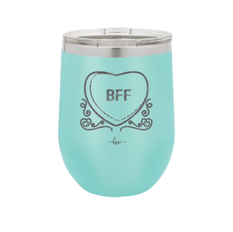 Candy Heart BFF - Laser Engraved Stainless Steel Drinkware - 1770 -