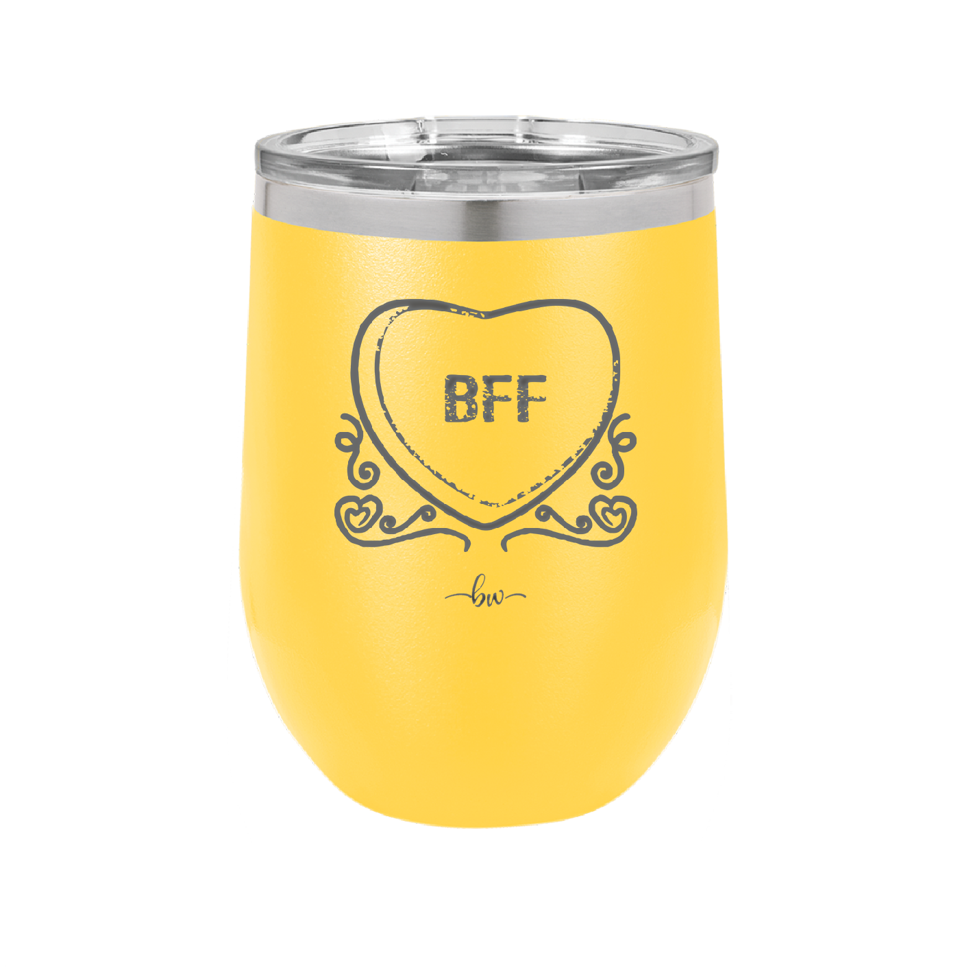 Candy Heart BFF - Laser Engraved Stainless Steel Drinkware - 1770 -