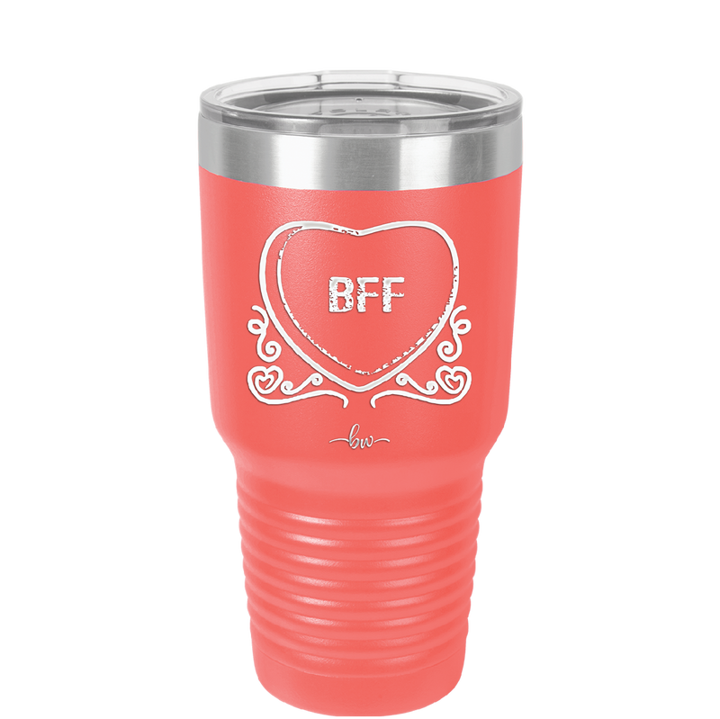 Candy Heart BFF - Laser Engraved Stainless Steel Drinkware - 1770 -